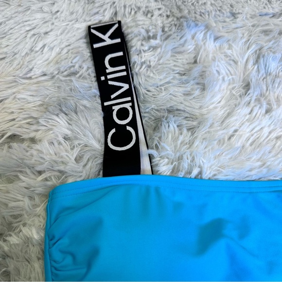 Calvin Klein TROPICAL WATERS Logo-Straps Bikini Swim Top, - Picture 3 of 8